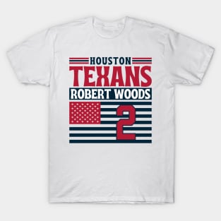 Houston Texans Woods 2 American Flag Football T-Shirt